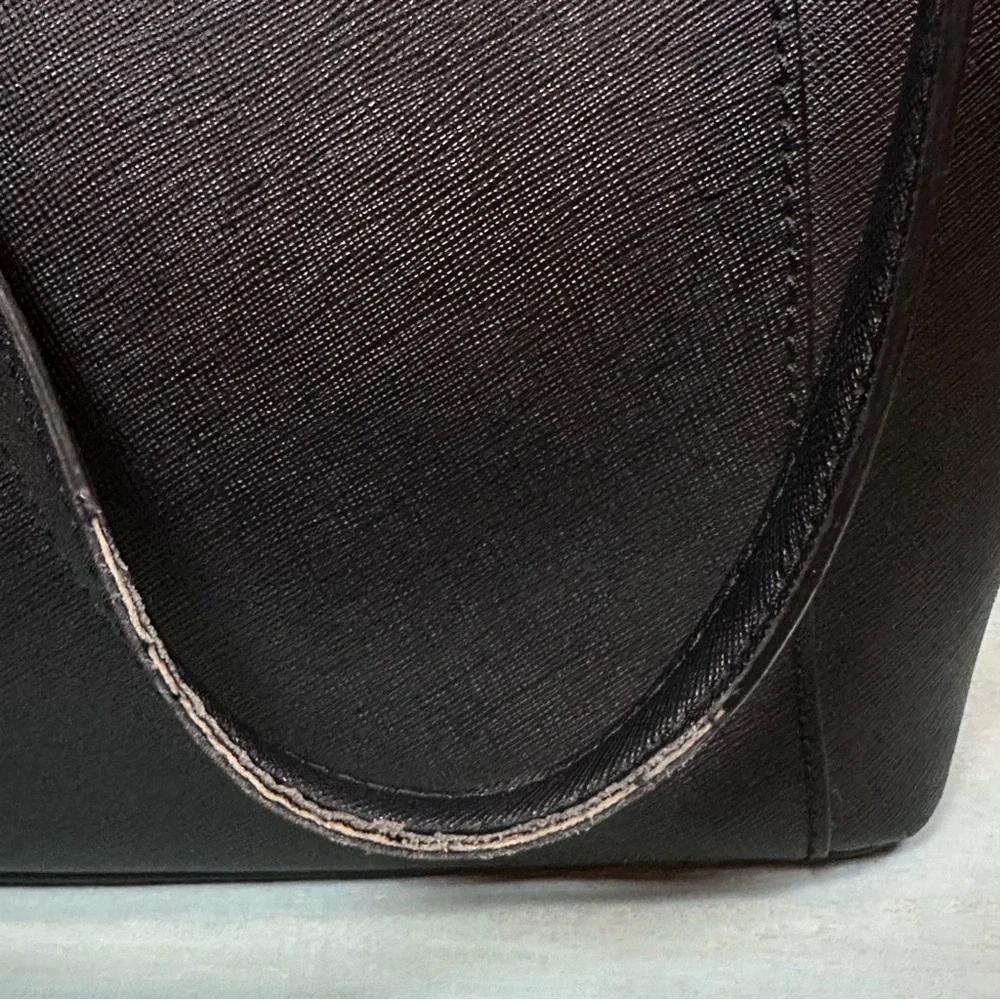 MICHAEL KORS faux leather top zip Charlotte bag in black